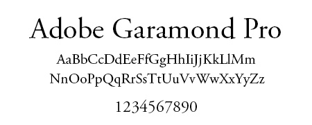 Adobe Garamond Font Card